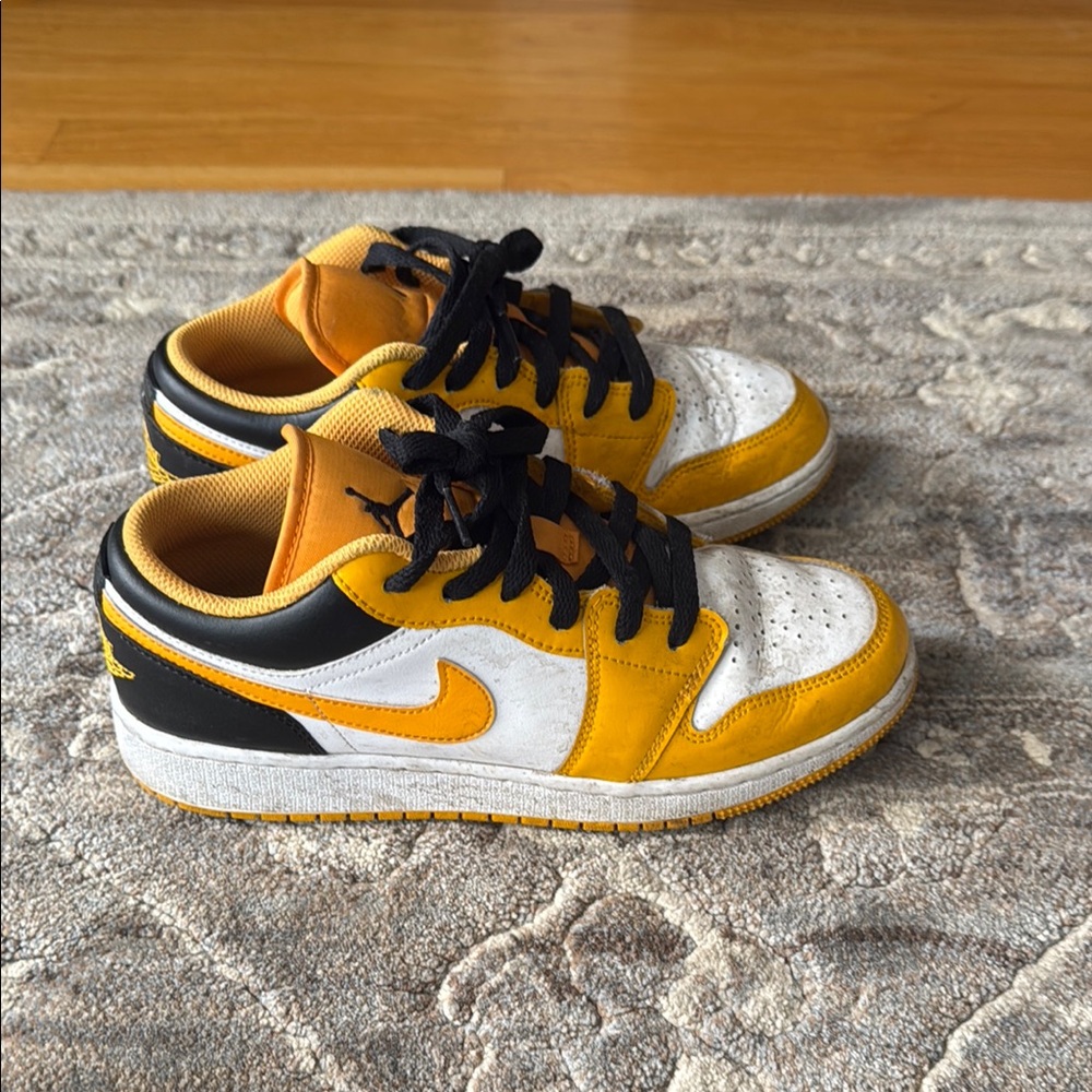 Nike Vibrant Yellow and Black Sneakers with White Swoosh